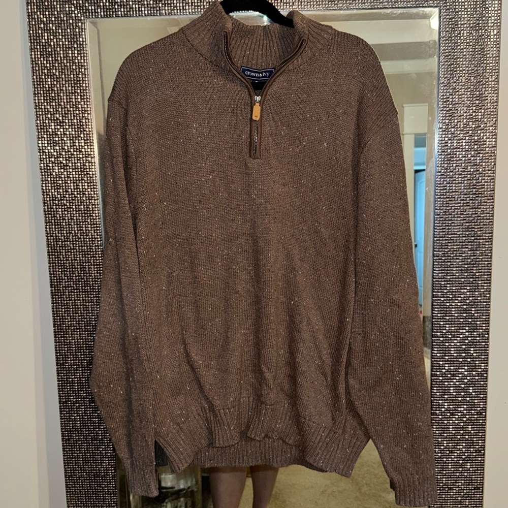 Crown & Ivy Quarter Zip Sweater Pullover! NWT Size XL